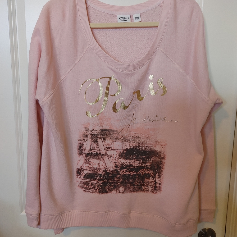 CATO woman sz 18/20 W Pink long-sleeved top